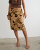 Image of Rujha Midi Skirt in Floral Devore Beige