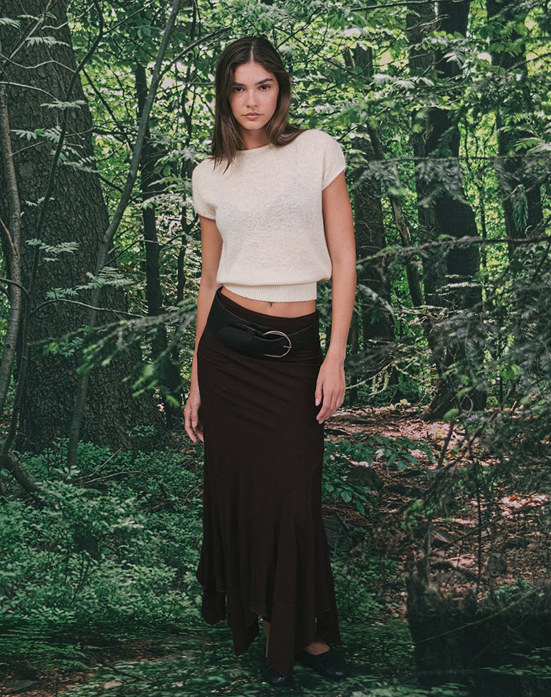 Ecru Knit Deep Waistband Top | Sorin – motelrocks-com-us