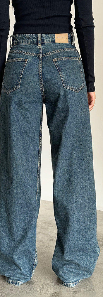 Brown Blue Acid Extra Wide Jeans | Roomy – motelrocks-com-us