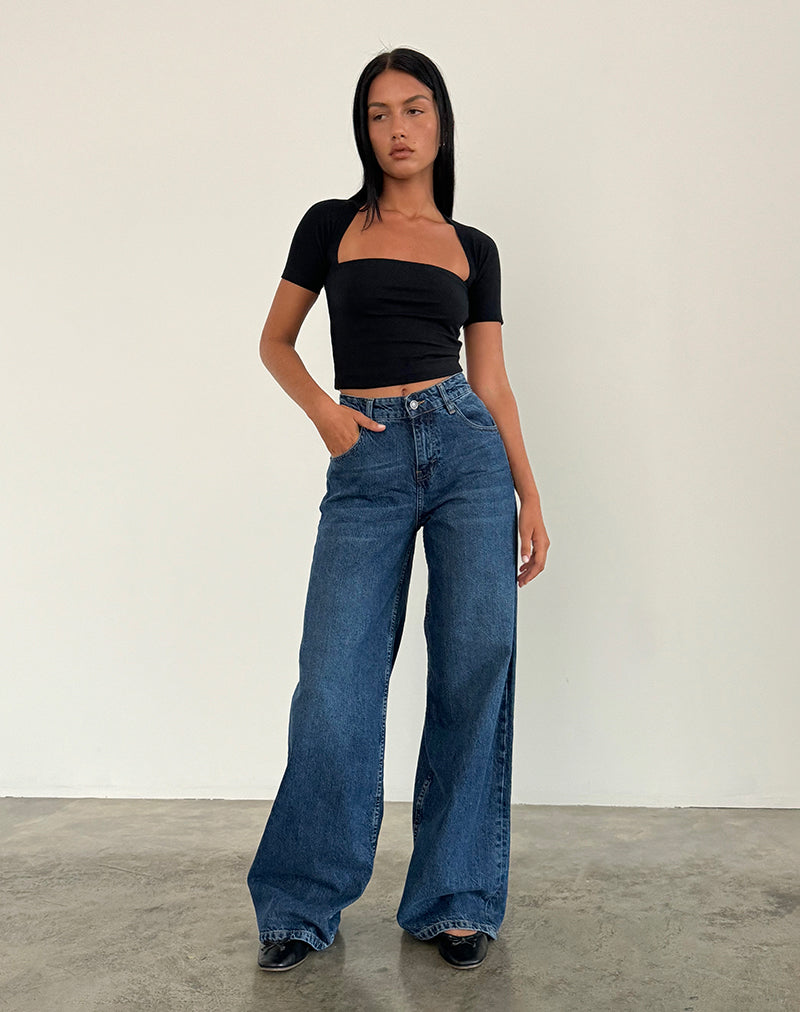 Mid Blue Used Extra Wide Jeans |Roomy – motelrocks-com-us