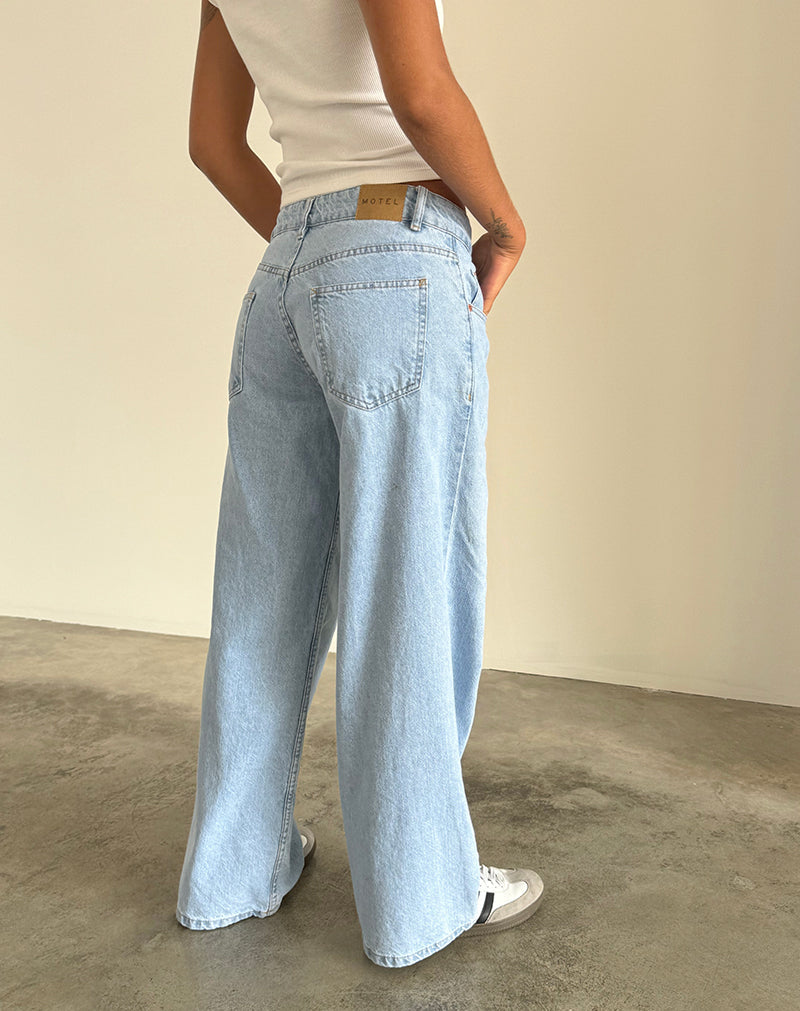 Light Wash Blue Extra Wide Jeans | Roomy – motelrocks-com-us