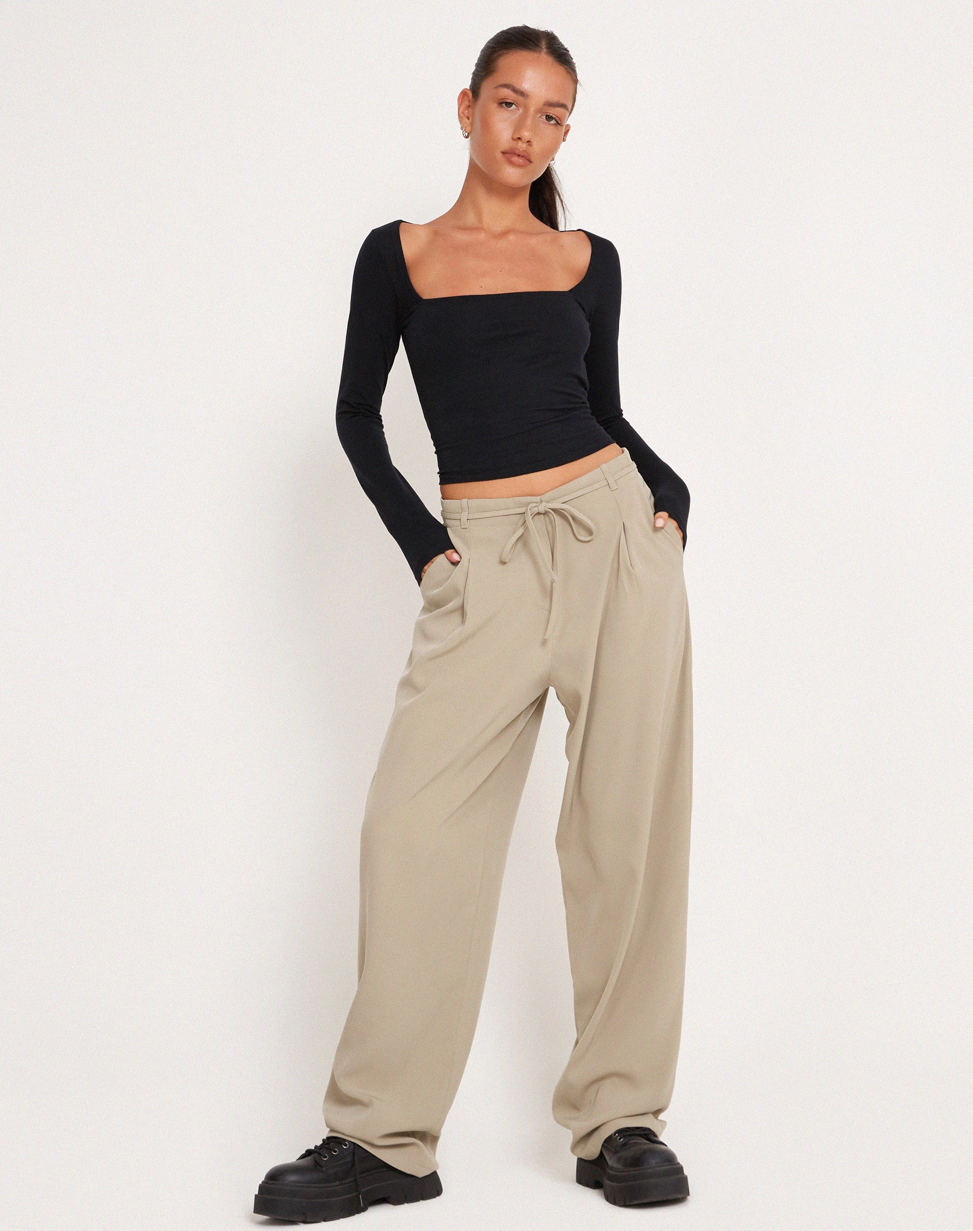 Classic Pants Office Big Size Trousers - Beige - Wholesale Womens Clothing  Vendors For Boutiques