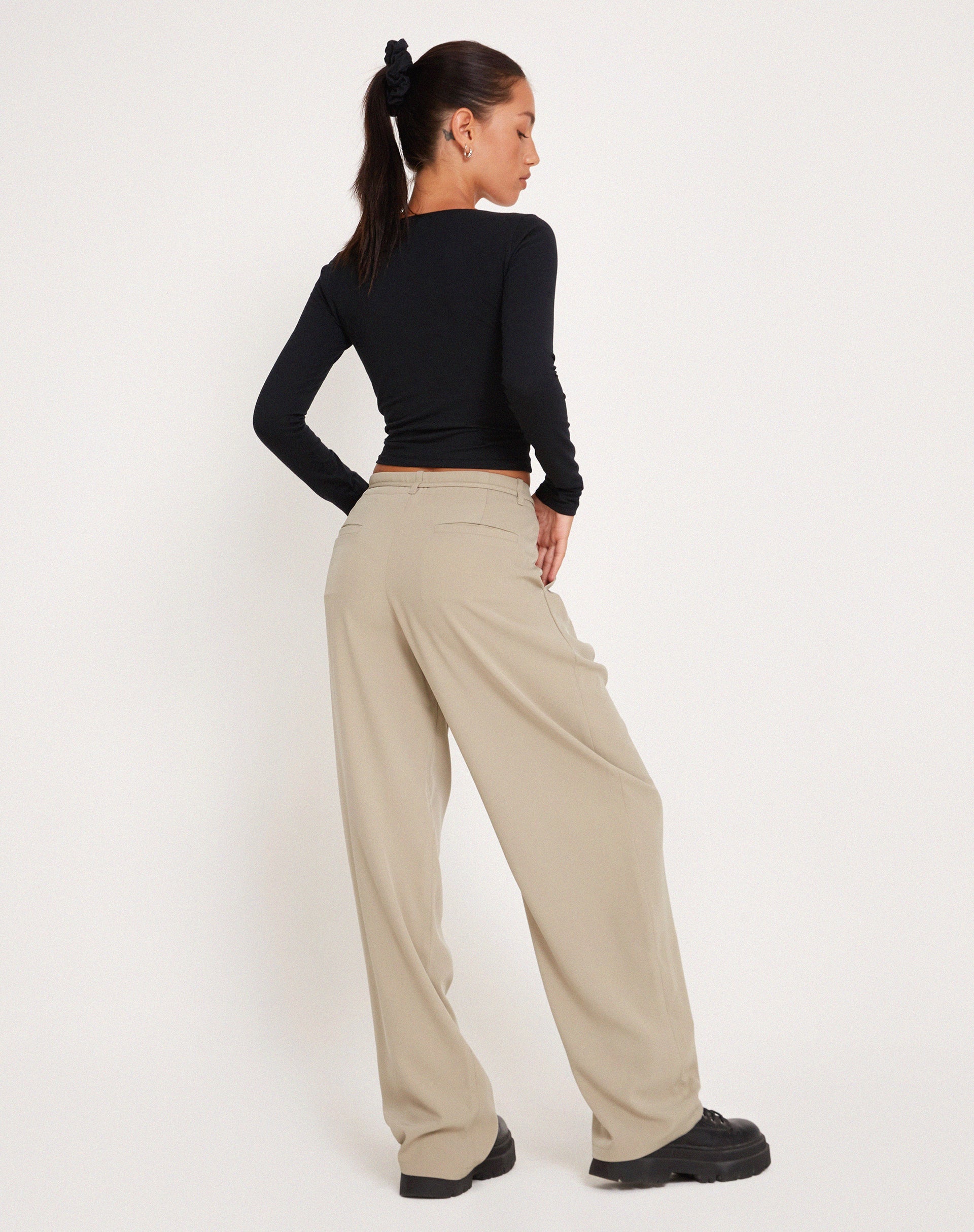 Buy Globus Beige Slim Fit Mid Rise Trousers for Women Online @ Tata CLiQ