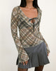 Image of Sada Long Sleeve Top in Printed Lace Retro Plaid