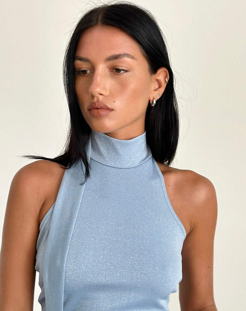 ★EAST SEA★ Top Halter Neck Set Motel cosimo deep v halter top in midnight shimmer | ASOS