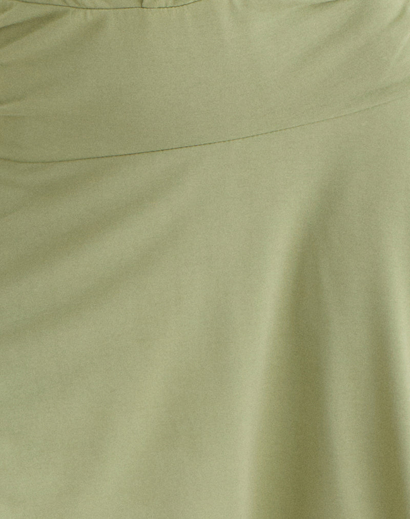 Saira Halter Neck Mini Dress in Sage , Halter Neck , Pleated Saira Halter Neck Mini Dress in Sage , Halter Neck , Pleated