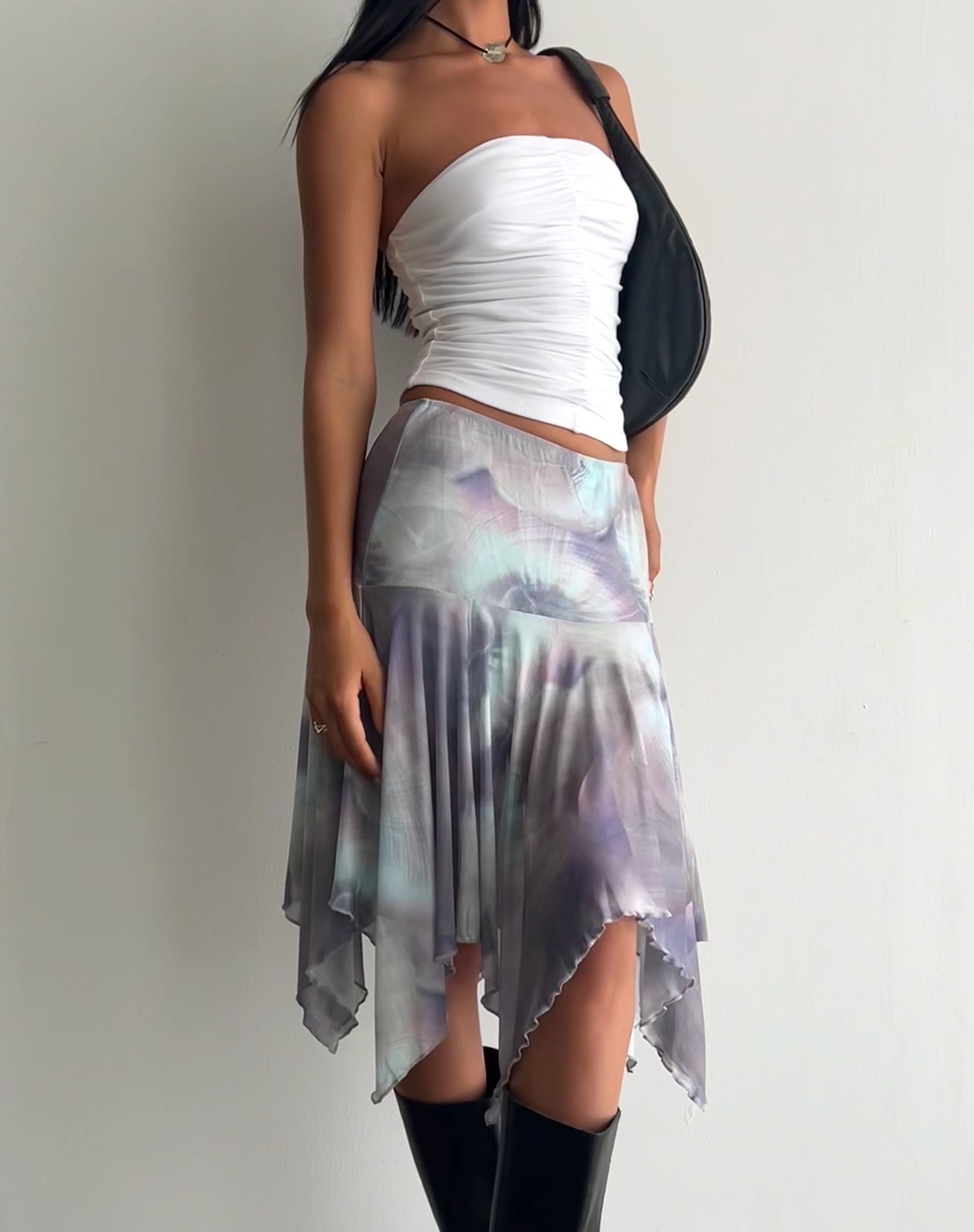 Mesh Printed Pearly Shell Low Waist Midi Skirt | Jovali – motelrocks-com-us