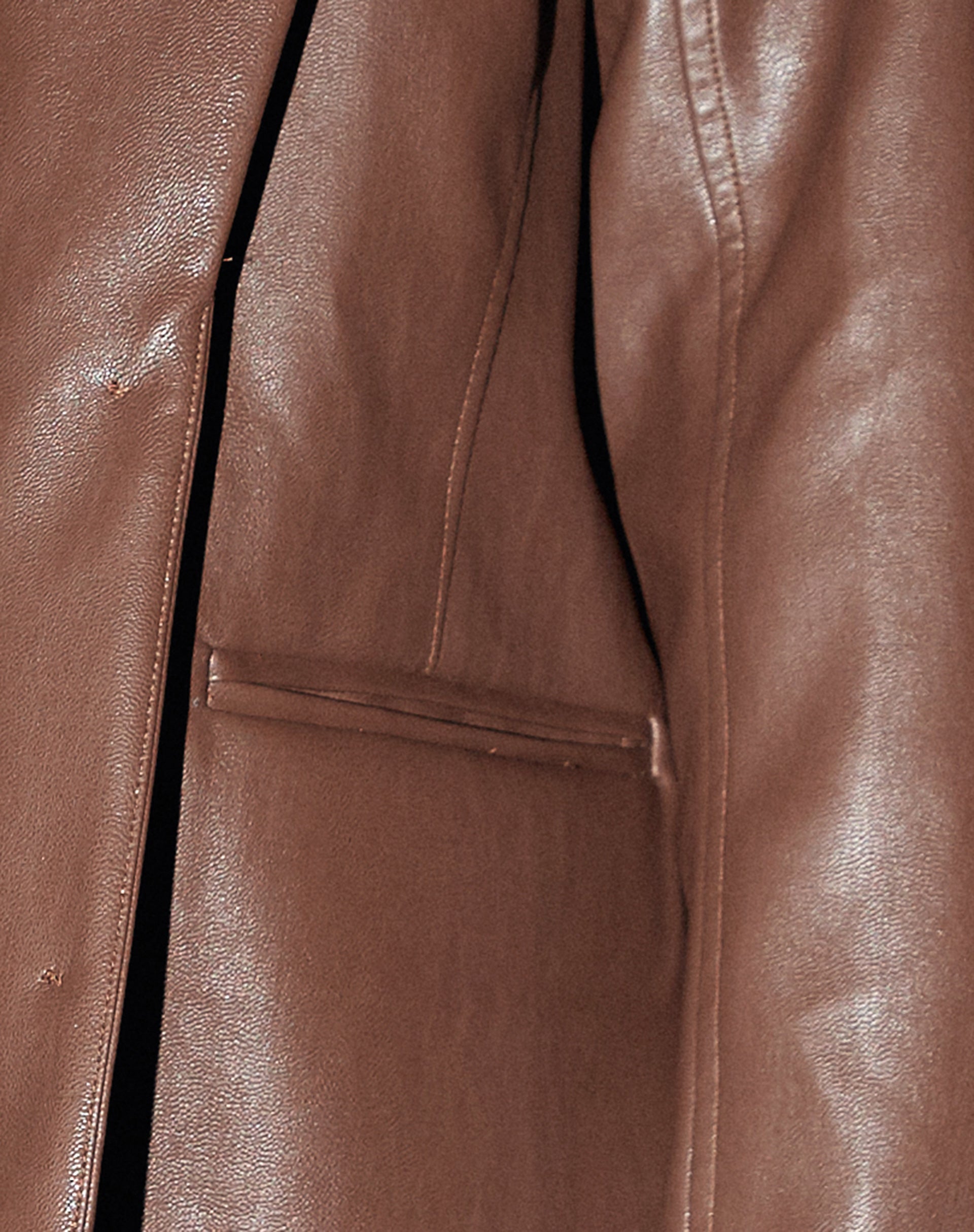 Longsleeve Pu Brown Blazer | Saken – motelrocks-com-us