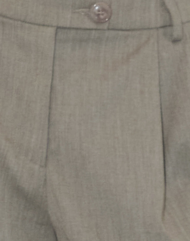 パンツ MIX TUCK DESIGN WIDE SLACKS GRAY Wide Leg Trousers With Skirt Overlay Gray for Women / High