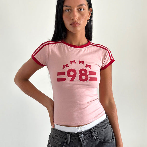 Pink Lady with Adrenaline Red Binding and '98' Emb Tee | Salda ...