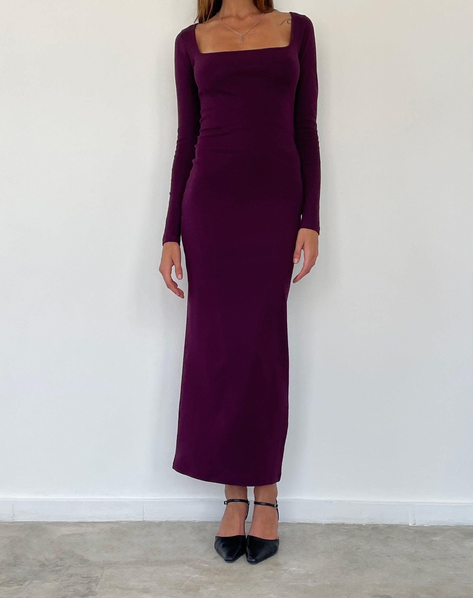 Image of Samaira Long Sleeve Maxi Dress in Aubergine