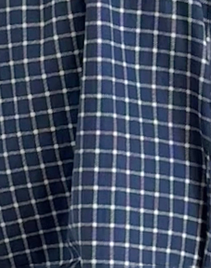 sanaly mini dress in navy tartan rami Sanaly Mini Dress in Navy Tartan Rami