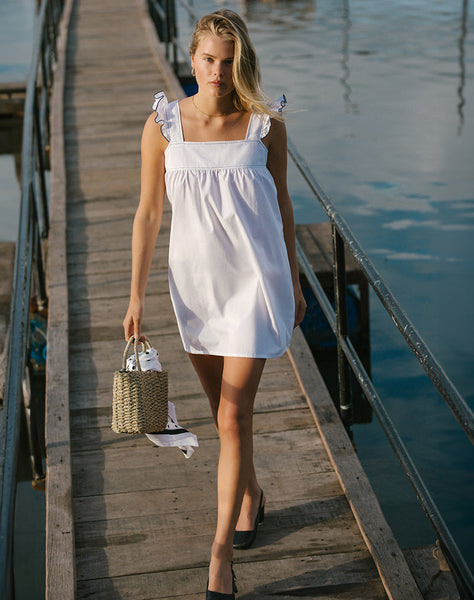 White Square Neckline Mini Dress | Sanaly – motelrocks-com-us