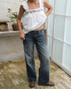 Image of Low Rise Parallel Jeans in Steel Blue