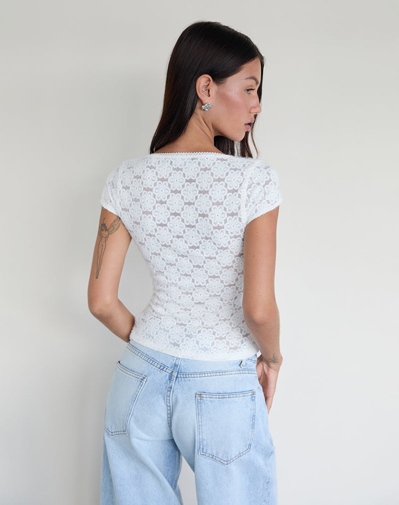 Image of Sanjana Top in Lace Ivory