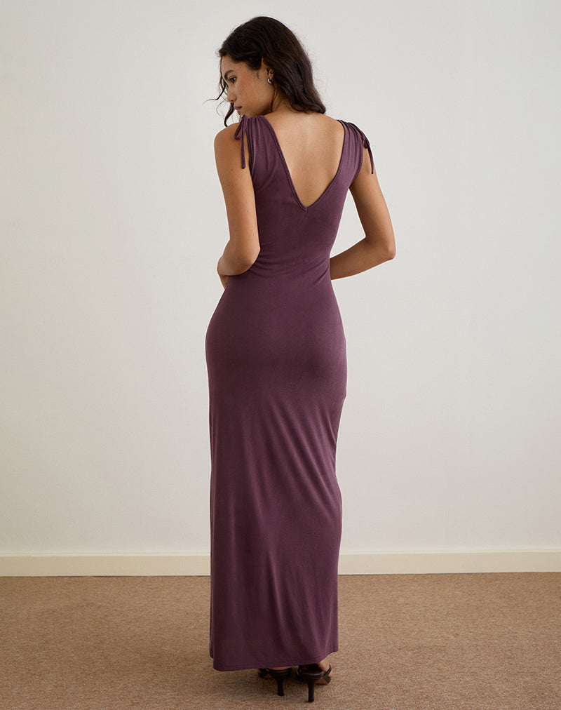 plunge dress backless purple Lilac Backless Mermaid Dress 08646