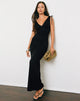 Image of Sanyu Plunge Maxi Dress in Cupro Black