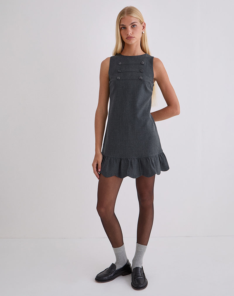 grey blue mini dress Motel - Pinafore Dress - Women - Polyester/Rayon/Spandex