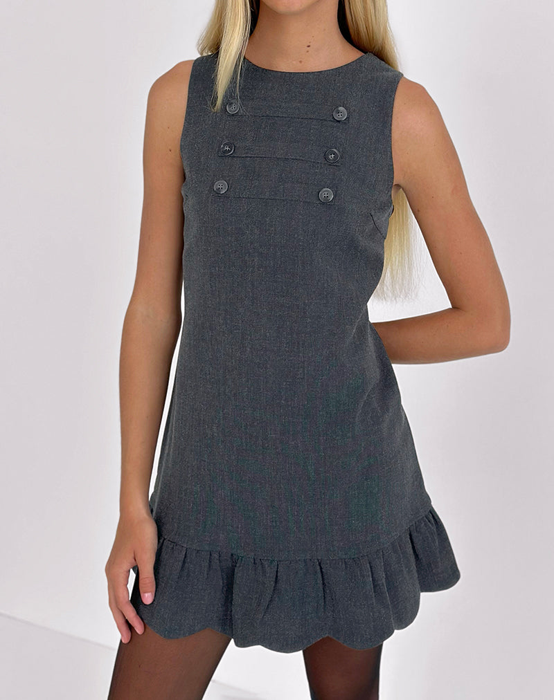 Image of Saraya Mini Dress in Tailoring Grey Blue