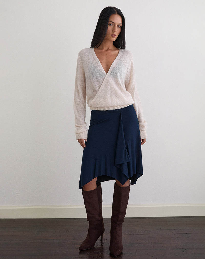 Esmeray Midi Skirt in Navy