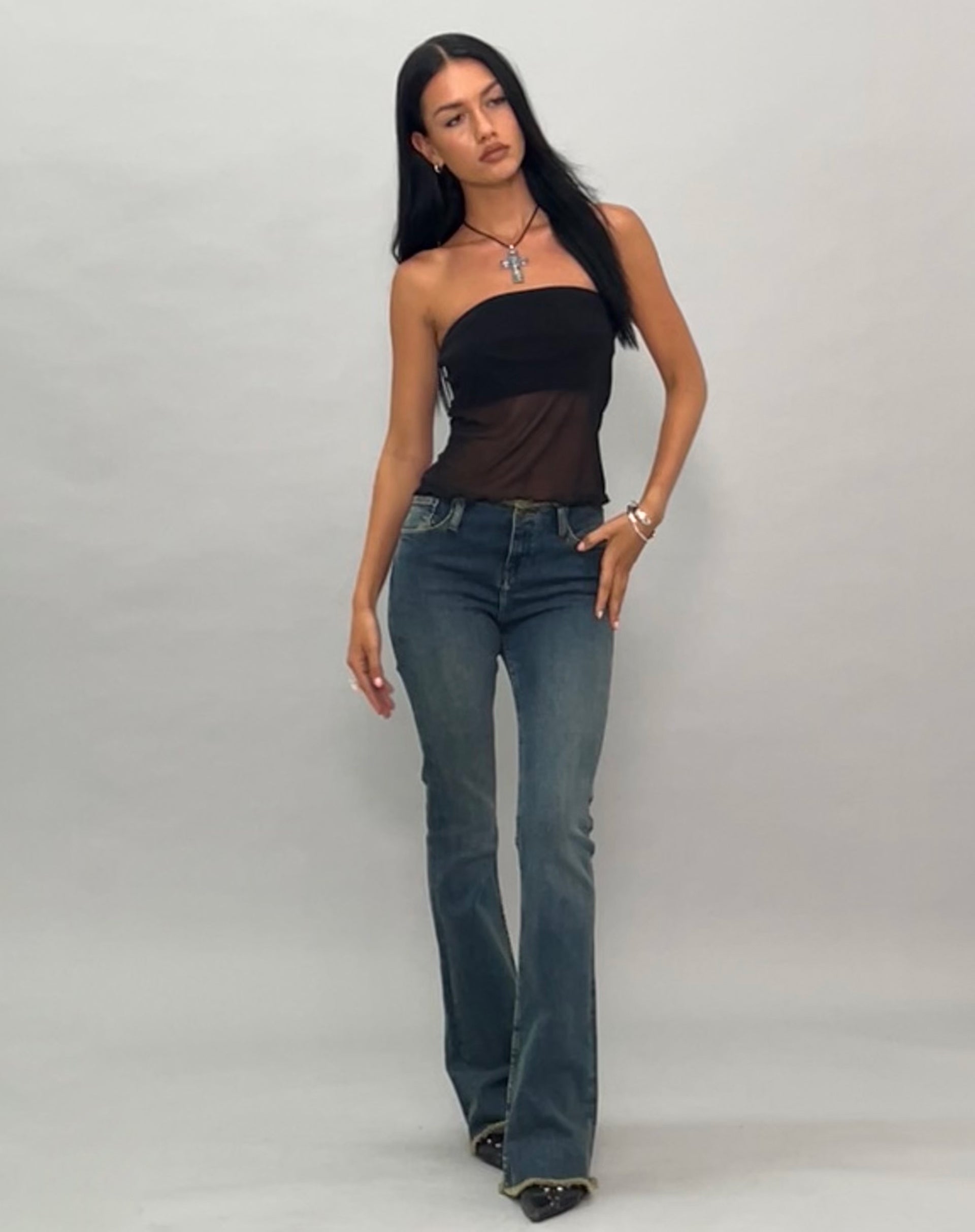 Mesh Black Bandeau Top | Saturi – motelrocks-com-us