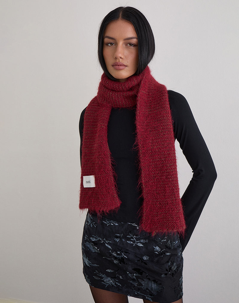 Scarf in Plain Burgundy