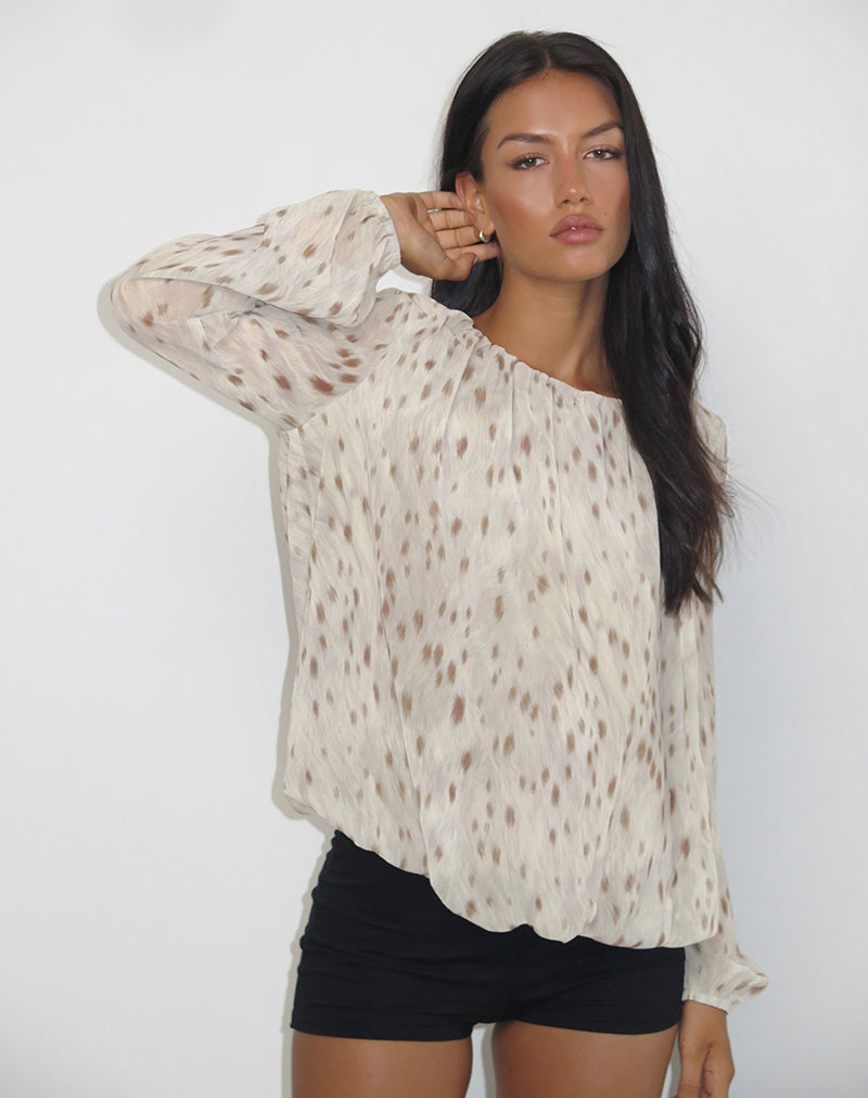Ivory Bambi Printed Oversized Blouse | Seita – motelrocks-com-us