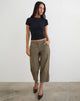 Image of Selesa Capri Trouser in Twill Khaki