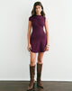 Image of Selindu Drape Mini Dress with Cape in Fig