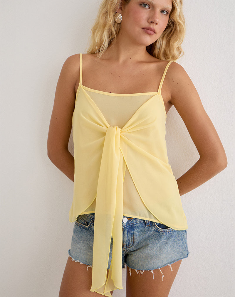 Image of Sena Top in Chiffon Pastel Yellow
