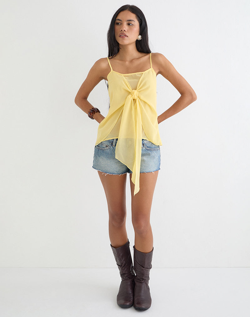 Image of Sena Top in Chiffon Pastel Yellow