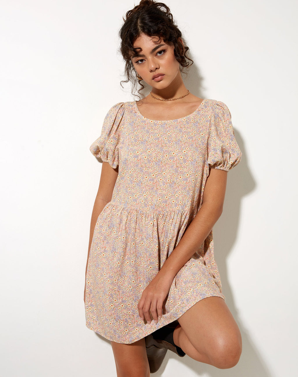 Senza Dress in 70's Prairie Girl Floral