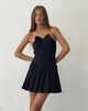 Image of Seroja Bow Front Mini Dress in Black Tailoring