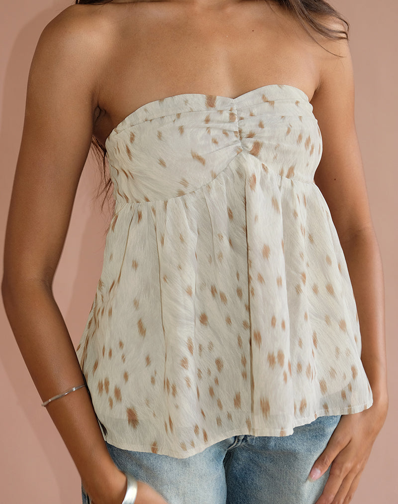 Image of Setsuko Bandeau Longline Top in Bambi Ivory