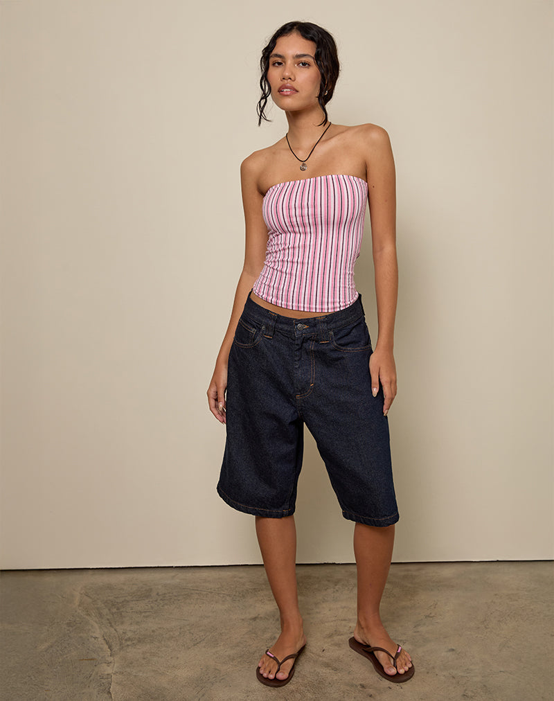 Shaelo Bandeau Top in Pinstripe Pink