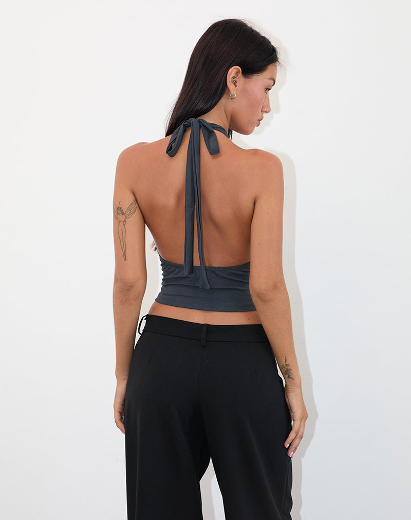 Image of Shalas Halter Top in Jersey Ocean Storm