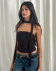 Image of Shaloe Bandeau Top and Scarf in Brown Oversized Jaguar