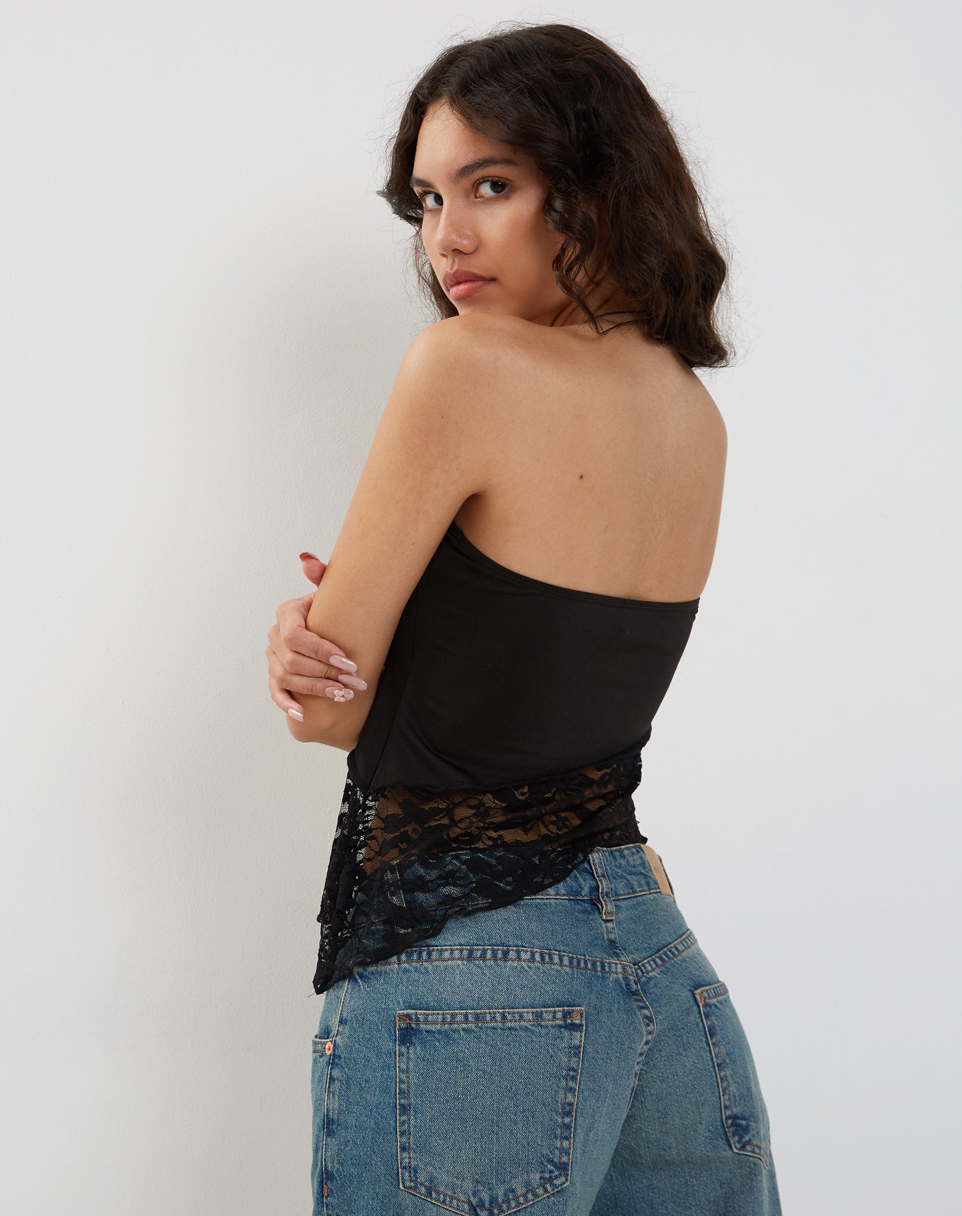 Lace Black Bandeau Top | Shanda – motelrocks-com-us
