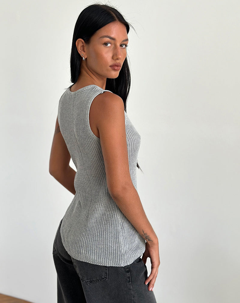 Grey Knit Tank Top | Shartina – motelrocks-com-us