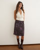 Image of Laena Midi Skirt in Mesh Serene Ivy Dark Plum