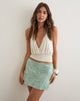 Image of Nirado Mini Skirt in Sequin Knit Mint Green