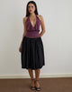Image of Sherlyn Halter Top in Cupro Deep Purple