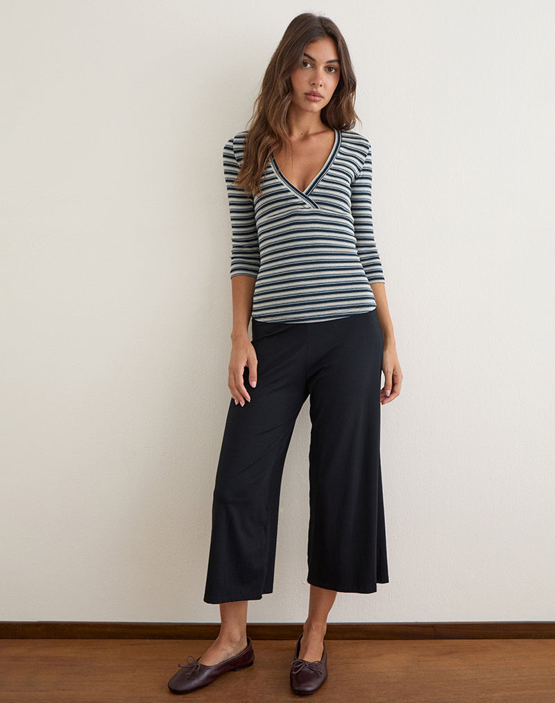 Image of Silea Top in Jersey Stripe Navy and Grey