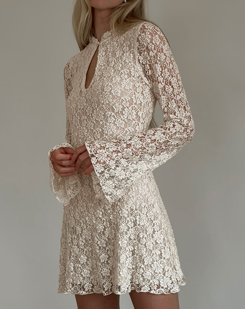 Ivory Lace Long Sleeve Mini Dress | Silvanna motelrocks-com-us Ivory Lace Long Sleeve Mini Dress | Silvanna motelrocks-com-us