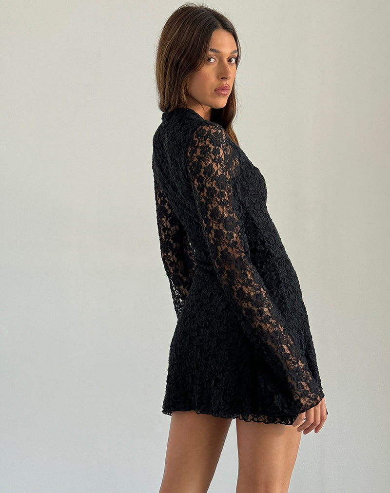 Black Lace Keyhole Mini Dress | Silvanna motelrocks-com-us Black Lace Keyhole Mini Dress | Silvanna motelrocks-com-us
