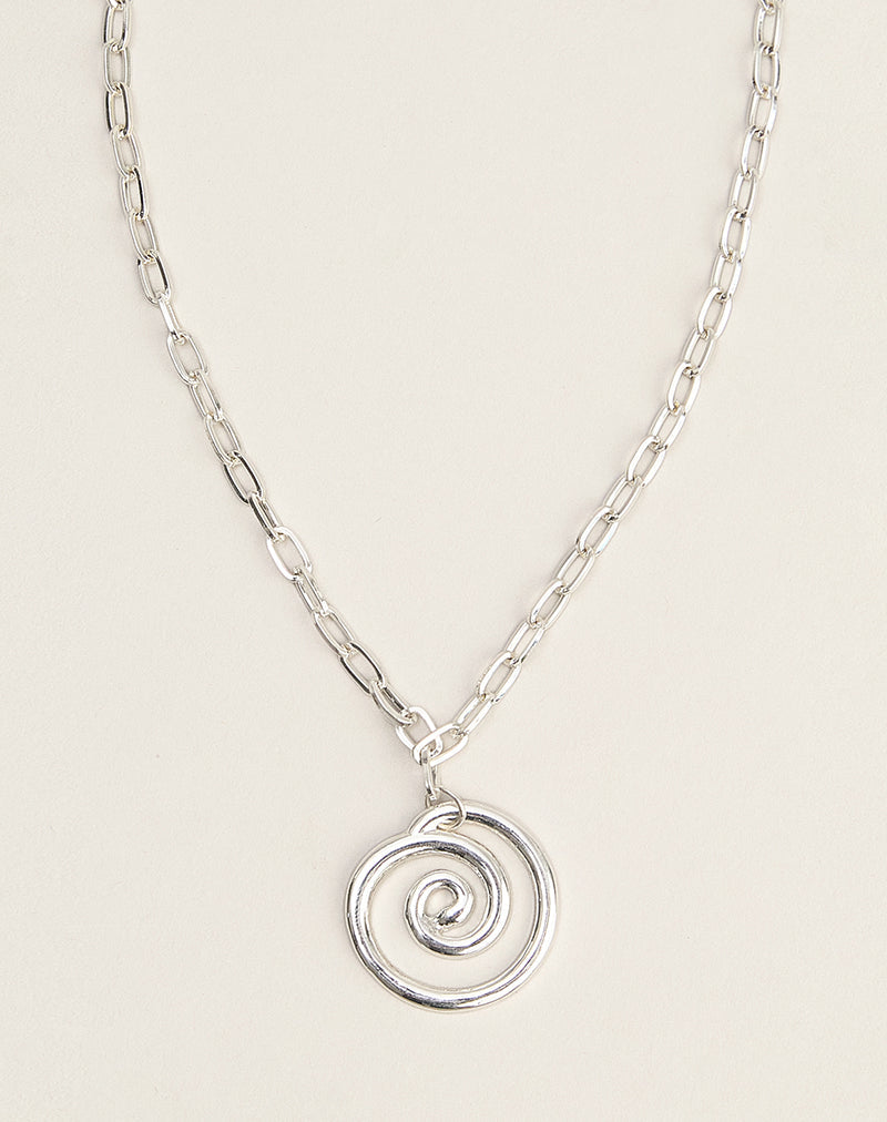 Silver Plated Necklace with Swirl Pendant