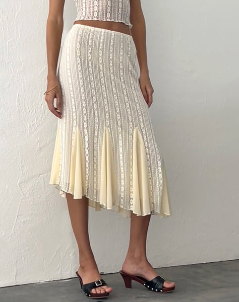 Cream Lace Midi Skirt | Betharia – motelrocks-com-us
