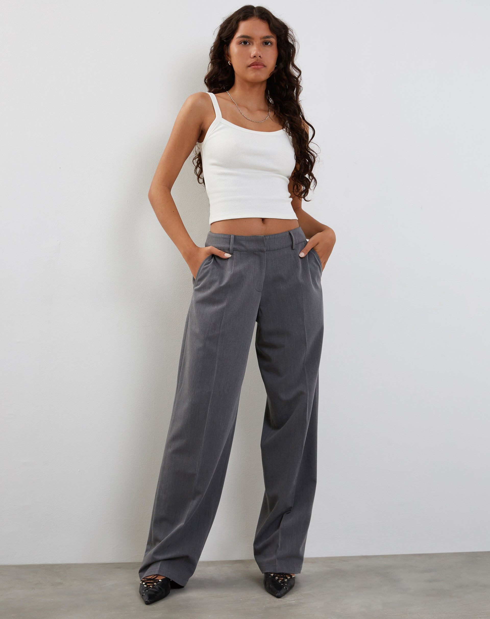 Charcoal Low Rise Tailored Trouser | Sirkia – motelrocks-com-us