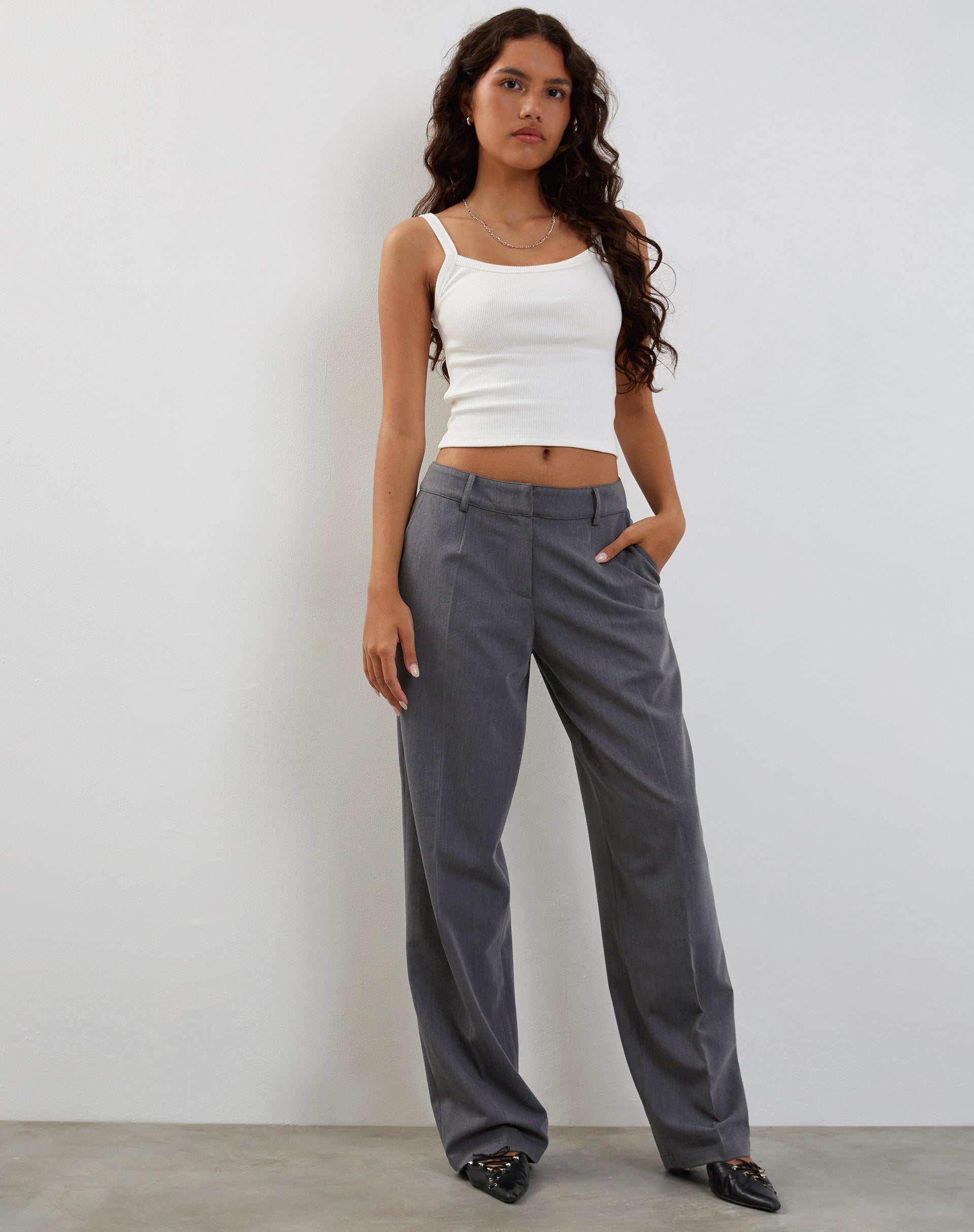 Charcoal Low Rise Tailored Trouser | Sirkia – motelrocks-com-us