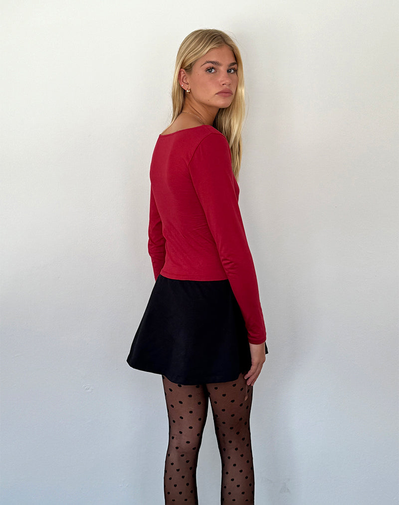 Image of Sisil Long Sleeve Top in Adrenaline Red